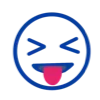 😝 Эмодзи «Синие буквы, пингвинчики и значки» для Telegram