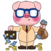 🐷 Эмодзи «Синие буквы, пингвинчики и значки» для Telegram
