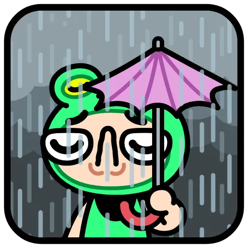 ☔️ Стикер «Корейская жабка» для Telegram