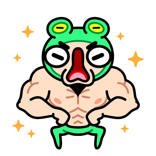 💪 Стикер «Корейская жабка» для Telegram