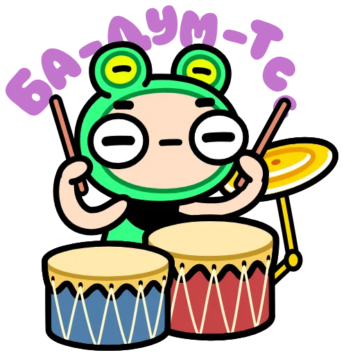 🥁 Стикер «Корейская жабка» для Telegram