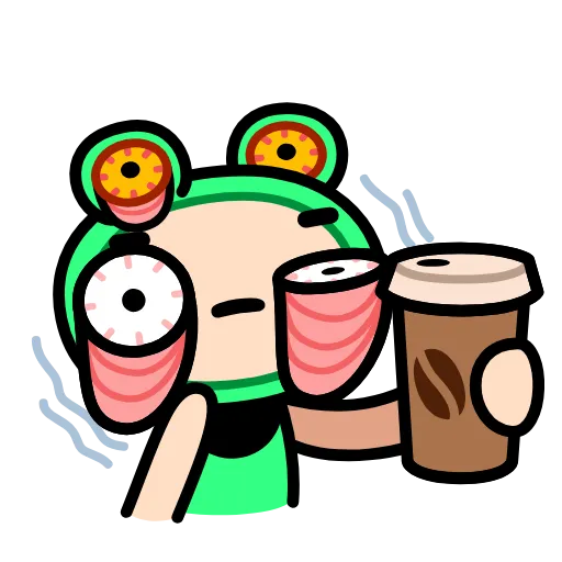 ☕️ Стикер «Корейская жабка» для Telegram