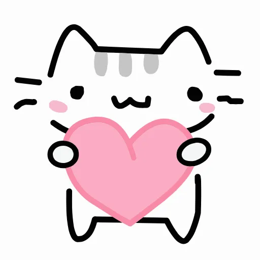 Стикер 39 💞 Набор эмоджи с милыми котятами на белом фоне в HD качестве