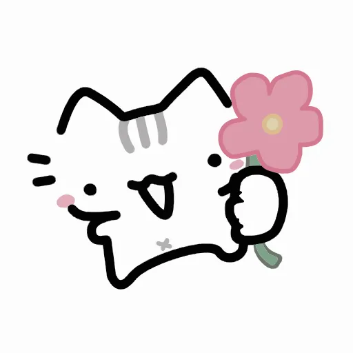 Стикер 36 💞 Набор эмоджи с милыми котятами на белом фоне в HD качестве