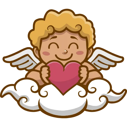 Стикер 19 Cupid - пак с ангелочками и сердечками к 14 февраля