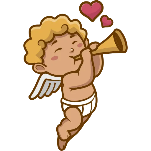 Стикер 15 Cupid - пак с ангелочками и сердечками к 14 февраля