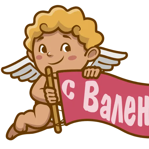 Стикер 20 Cupid - пак с ангелочками и сердечками к 14 февраля