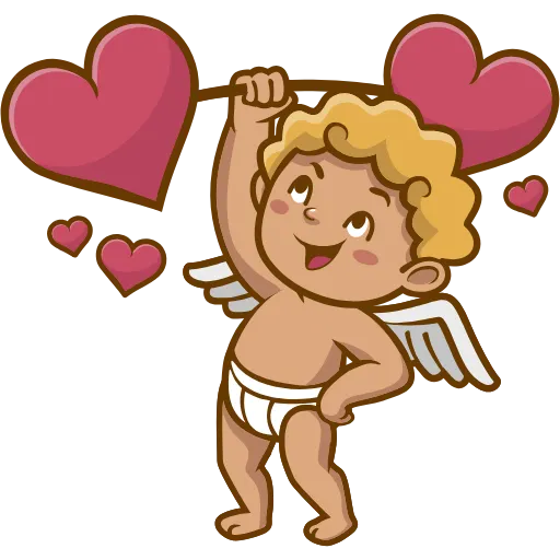 Стикер 4 Cupid - пак с ангелочками и сердечками к 14 февраля