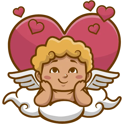 Стикер 5 Cupid - пак с ангелочками и сердечками к 14 февраля