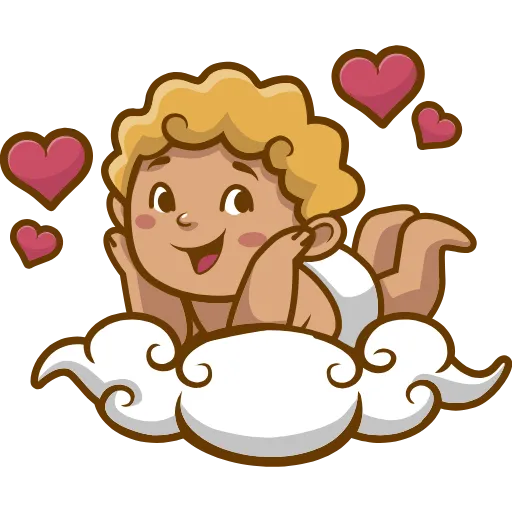 Стикер 13 Cupid - пак с ангелочками и сердечками к 14 февраля
