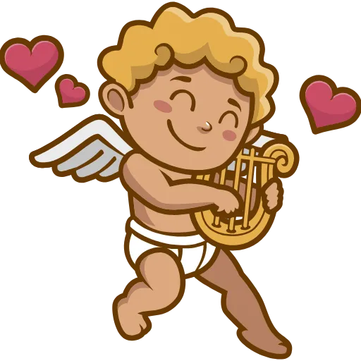 Стикер 2 Cupid - пак с ангелочками и сердечками к 14 февраля