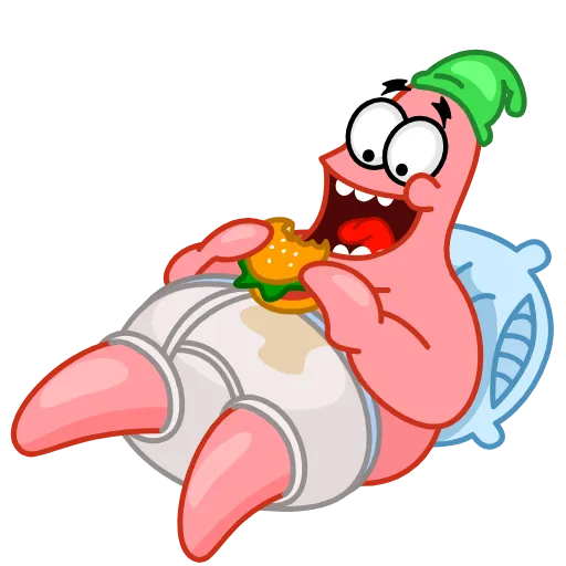 Стикер 15 😴 Patrick (Spongebob) - эмоджи с Патриком из Губки Боба