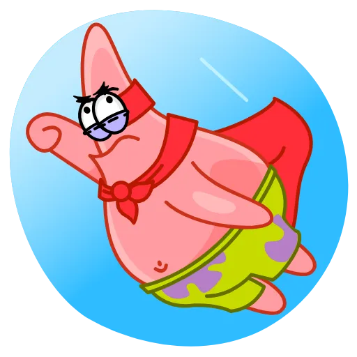 Стикер 12 😴 Patrick (Spongebob) - эмоджи с Патриком из Губки Боба
