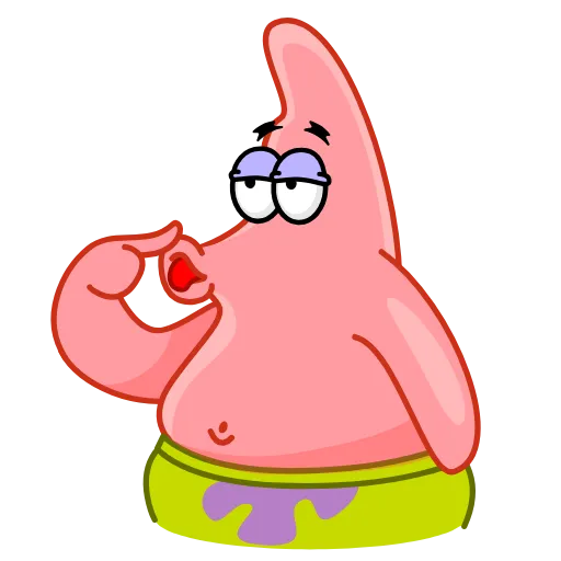 Стикер 10 😴 Patrick (Spongebob) - эмоджи с Патриком из Губки Боба