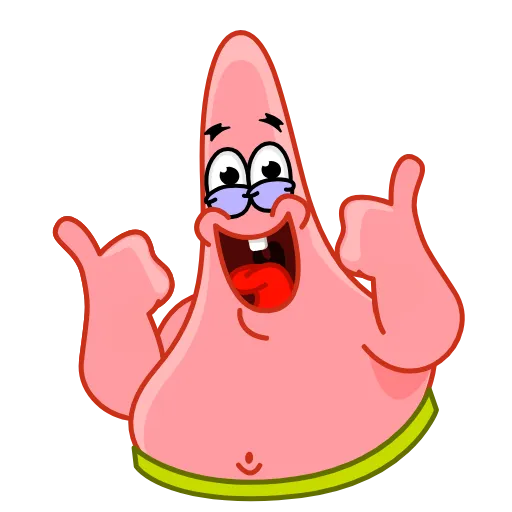 Стикер 3 😴 Patrick (Spongebob) - эмоджи с Патриком из Губки Боба