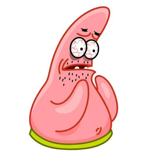 Стикер 14 😴 Patrick (Spongebob) - эмоджи с Патриком из Губки Боба