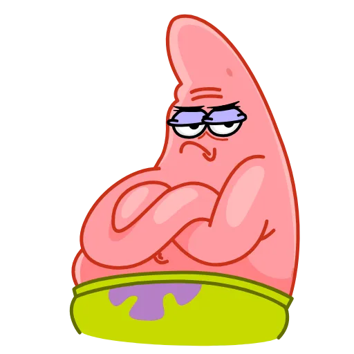 Стикер 7 😴 Patrick (Spongebob) - эмоджи с Патриком из Губки Боба