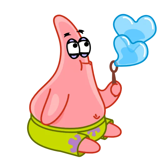 Стикер 2 😴 Patrick (Spongebob) - эмоджи с Патриком из Губки Боба