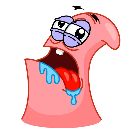 Стикер 21 😴 Patrick (Spongebob) - эмоджи с Патриком из Губки Боба