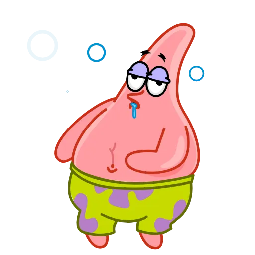 Стикер 25 😴 Patrick (Spongebob) - эмоджи с Патриком из Губки Боба