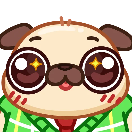 🤩 Эмодзи «Мопсик» для Telegram