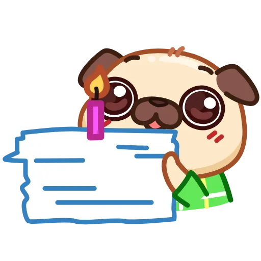 🥳 Эмодзи «Мопсик» для Telegram