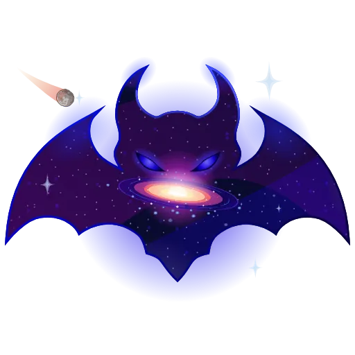 Стикер 8 🦇 Анимированный набор эмоджи с летучими мышами