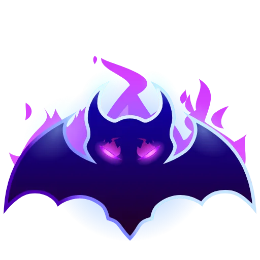 Стикер 4 🦇 Анимированный набор эмоджи с летучими мышами