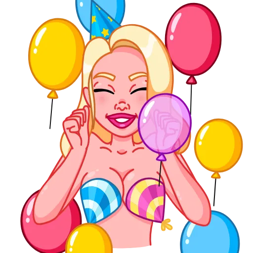 Стикер 22 Анимированный набор эмоджи с Леди Кошкой [18+]