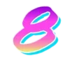 Стикер 9 Lazer emoji retro style