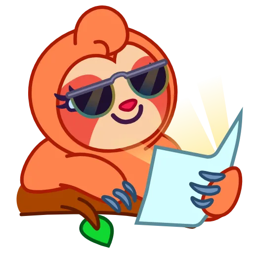 🤩 Стикер «Ленивец» для Telegram