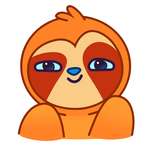 🤩 Стикер «Ленивец» для Telegram