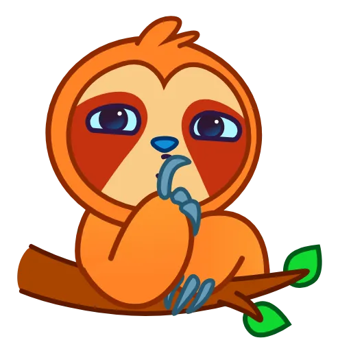 🤩 Стикер «Ленивец» для Telegram