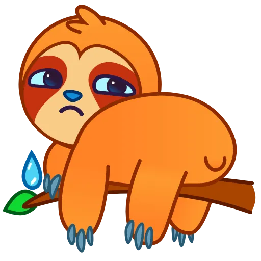 🤩 Стикер «Ленивец» для Telegram