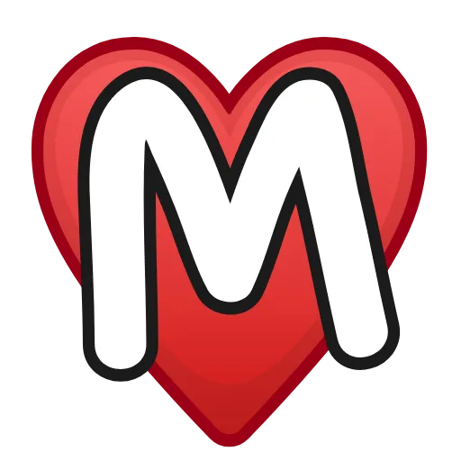 Стикер 13 Letters in hearts