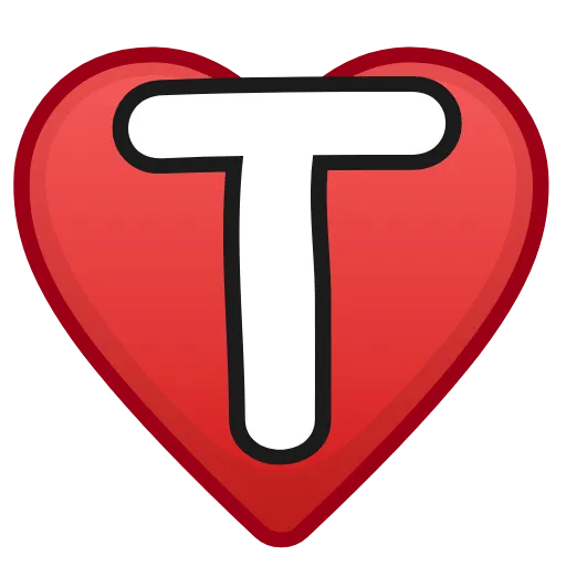 Стикер 50 Letters in hearts
