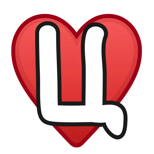 Стикер 55 Letters in hearts
