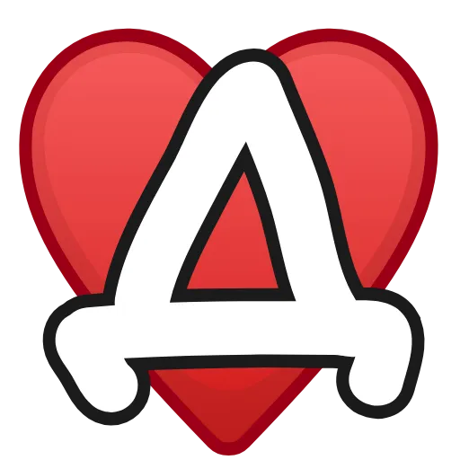 Стикер 32 Letters in hearts