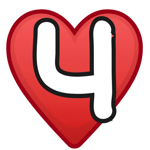 Стикер 56 Letters in hearts
