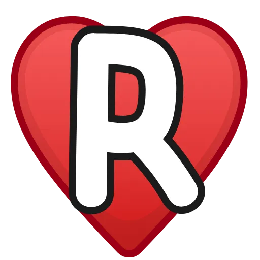 Стикер 18 Letters in hearts