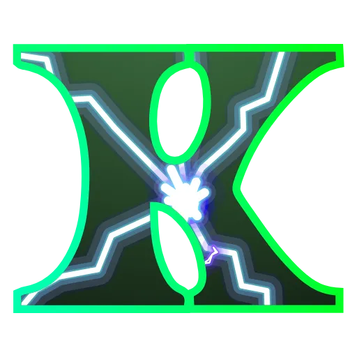Стикер 13 Lightning - зелёный электрический шрифт, русский, английский