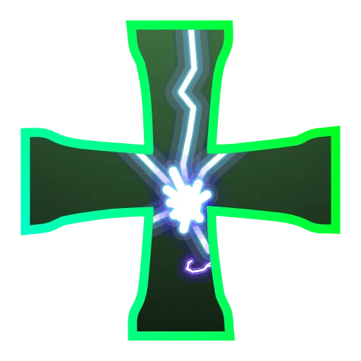 Стикер 37 Lightning - зелёный электрический шрифт, русский, английский