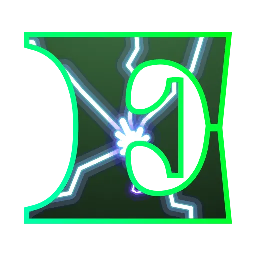 Стикер 7 Lightning - зелёный электрический шрифт, русский, английский