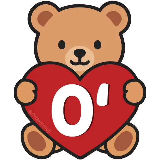 💘 Эмодзи «Буквы с мишками, векторные» для Telegram
