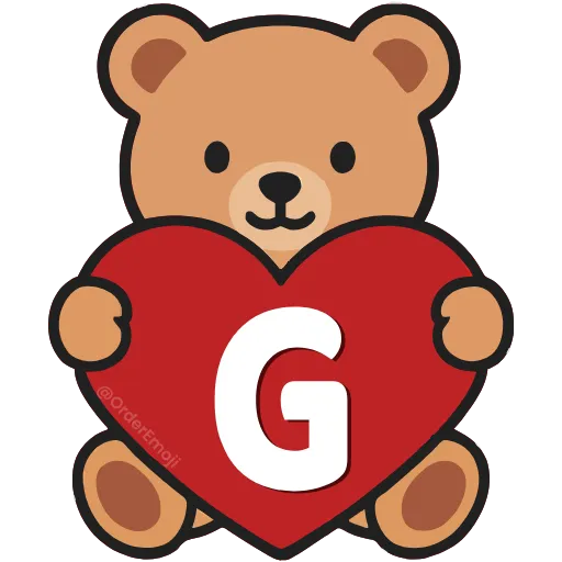 💘 Эмодзи «Буквы с мишками, векторные» для Telegram