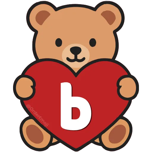 💘 Эмодзи «Буквы с мишками, векторные» для Telegram