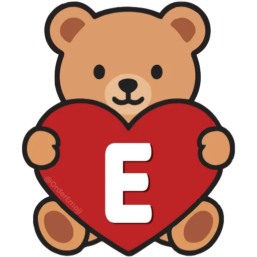 💘 Эмодзи «Буквы с мишками, векторные» для Telegram