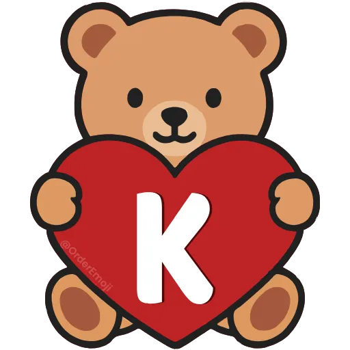 💘 Эмодзи «Буквы с мишками, векторные» для Telegram