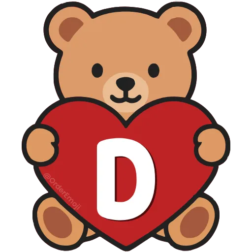💘 Эмодзи «Буквы с мишками, векторные» для Telegram