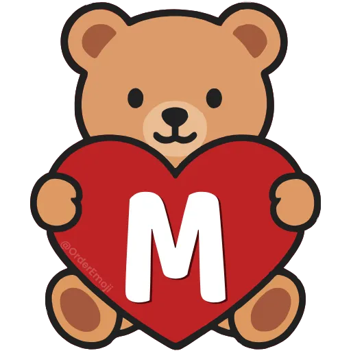 💘 Эмодзи «Буквы с мишками, векторные» для Telegram